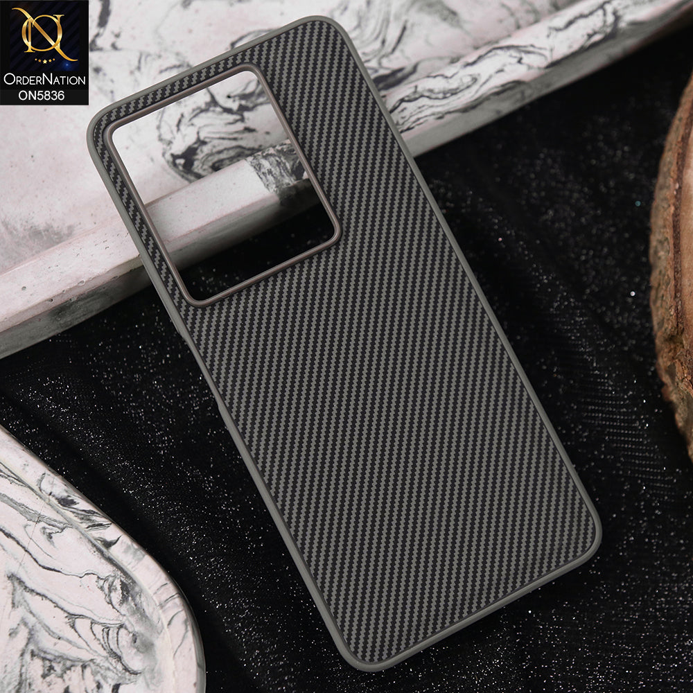 Infinix Note 30 Cover - Gray -  New Deluxe High Quality Matte Soft Tpu Carbon Fiber Texture Case