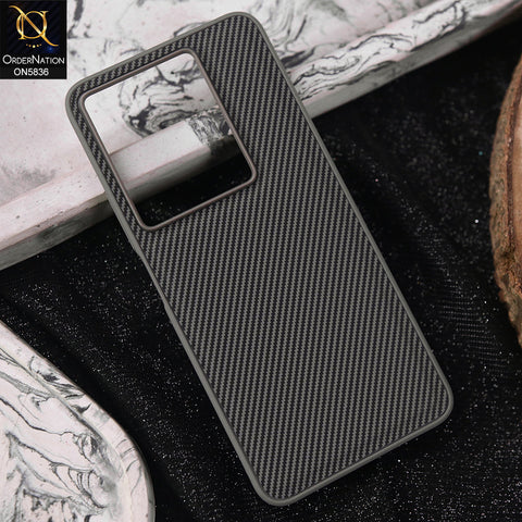 Infinix Note 30 Cover - Gray -  New Deluxe High Quality Matte Soft Tpu Carbon Fiber Texture Case