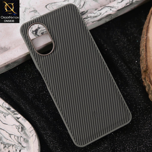 Oppo A18 Cover - Gray -  New Deluxe High Quality Matte Soft Tpu Carbon Fiber Texture Case