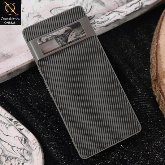 Google Pixel 6 Cover - Gray -  New Deluxe High Quality Matte Soft Tpu Carbon Fiber Texture Case