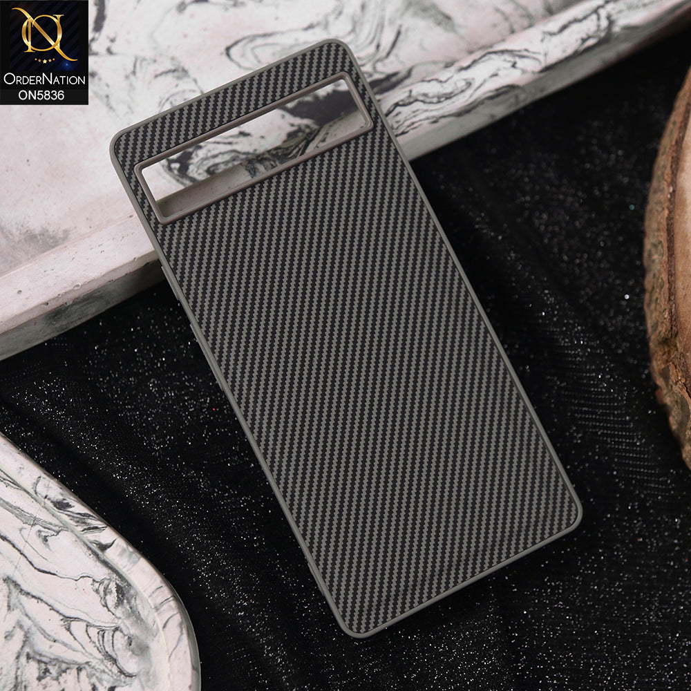Google Pixel 6a Cover - Gray -  New Deluxe High Quality Matte Soft Tpu Carbon Fiber Texture Case