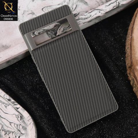Google Pixel 6 Pro Cover - Gray -  New Deluxe High Quality Matte Soft Tpu Carbon Fiber Texture Case