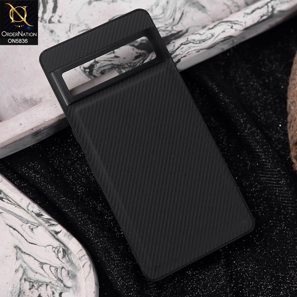 Google Pixel 7a Cover - Black -  New Deluxe High Quality Matte Soft Tpu Carbon Fiber Texture Case