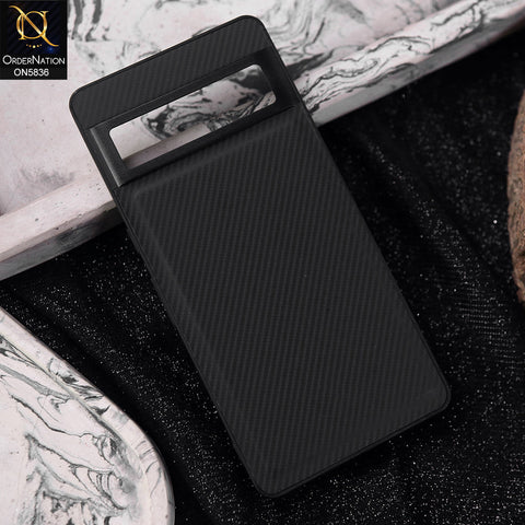 Google Pixel 7a Cover - Black -  New Deluxe High Quality Matte Soft Tpu Carbon Fiber Texture Case