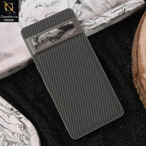 Google Pixel 7 Pro Cover - Gray -  New Deluxe High Quality Matte Soft Tpu Carbon Fiber Texture Case