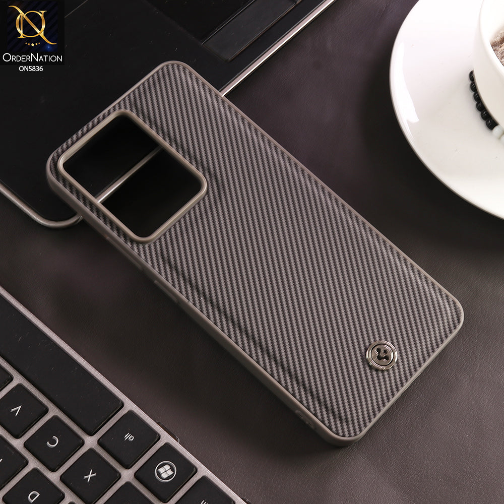 Realme 14T Cover - Gray - New Deluxe High Quality Matte Soft Tpu Carbon Fiber Texture Case