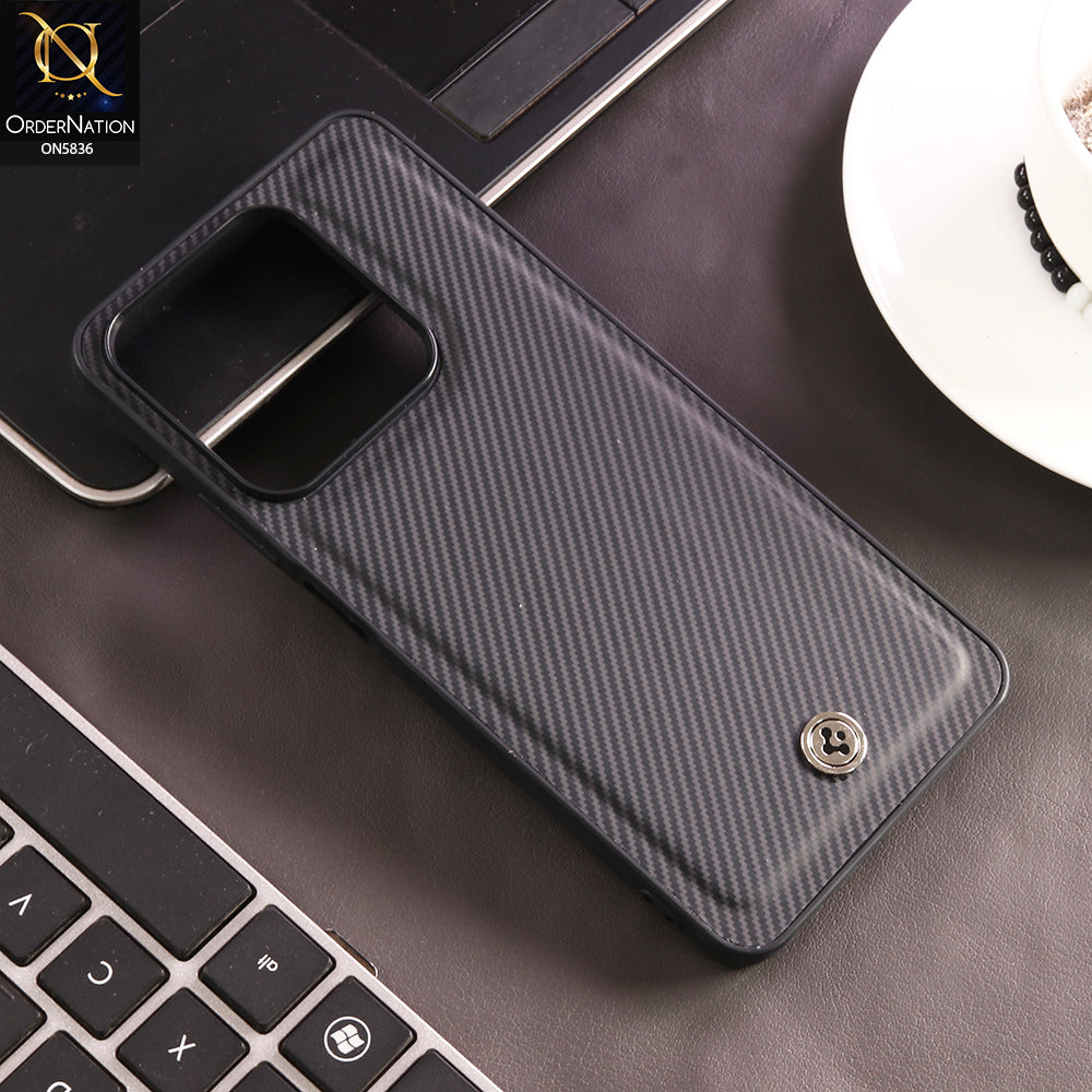 Realme C61 (India) Cover - Black - New Deluxe High Quality Matte Soft Tpu Carbon Fiber Texture Case