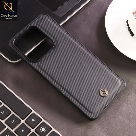Realme Note 60x Cover - Black - New Deluxe High Quality Matte Soft Tpu Carbon Fiber Texture Case