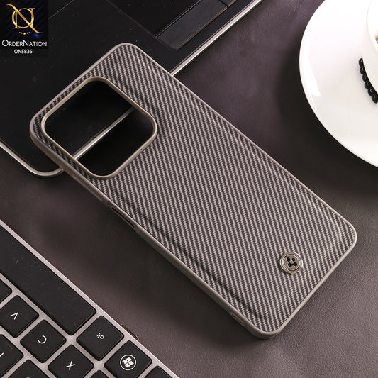 Realme Note 60x Cover - Gray - New Deluxe High Quality Matte Soft Tpu Carbon Fiber Texture Case