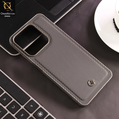 Realme Note 60 Cover - Gray - New Deluxe High Quality Matte Soft Tpu Carbon Fiber Texture Case