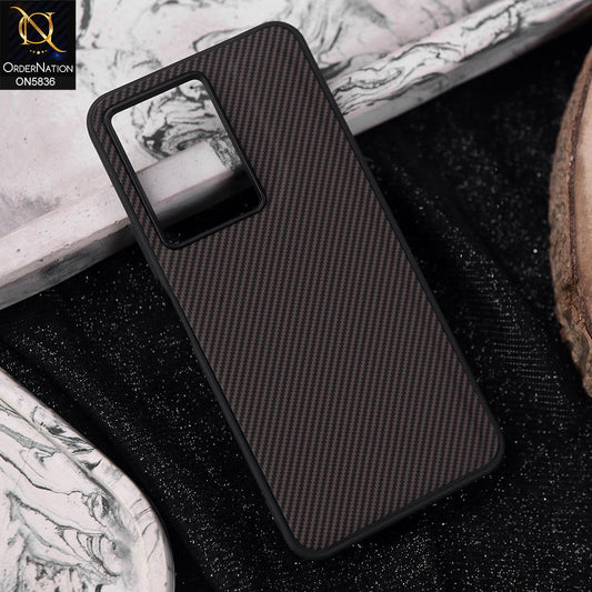 Realme C75 Cover - Black -  New Deluxe High Quality Matte Soft Tpu Carbon Fiber Texture Case