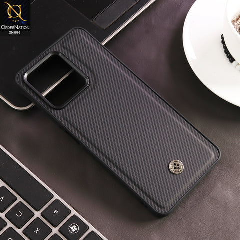 Realme Note 50 Cover - Black - New Deluxe High Quality Matte Soft Tpu Carbon Fiber Texture Case
