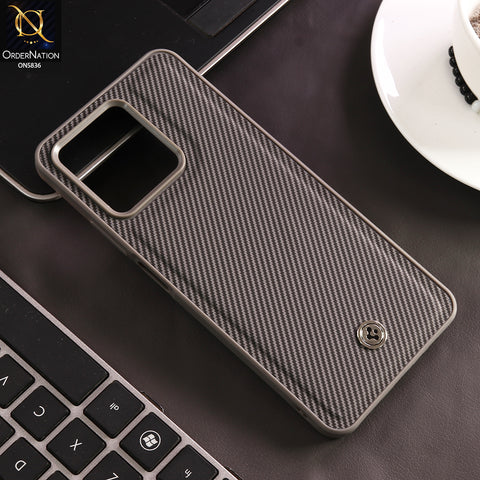 Realme Note 50 Pro Cover - Gray - New Deluxe High Quality Matte Soft Tpu Carbon Fiber Texture Case