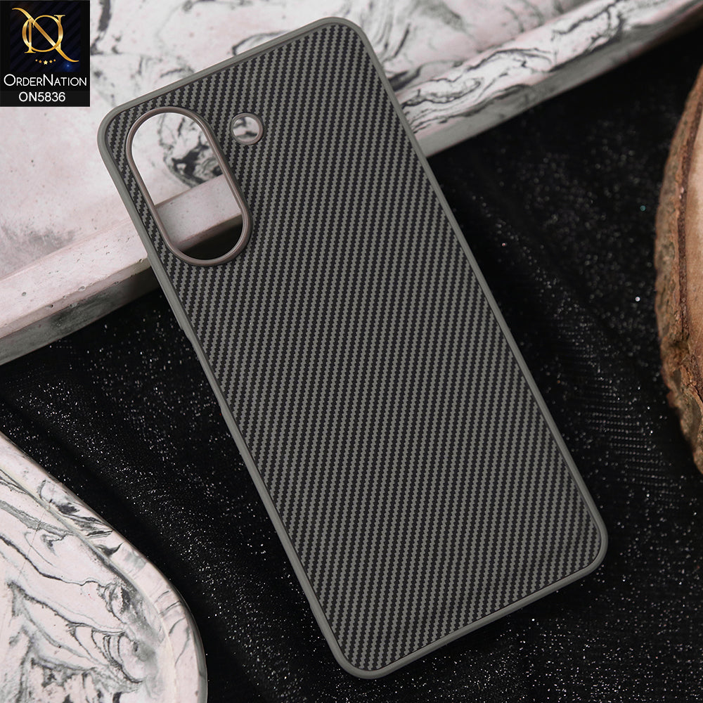 Xiaomi Poco C65 Cover - Gray -  New Deluxe High Quality Matte Soft Tpu Carbon Fiber Texture Case