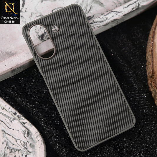 Xiaomi Poco C65 Cover - Gray -  New Deluxe High Quality Matte Soft Tpu Carbon Fiber Texture Case