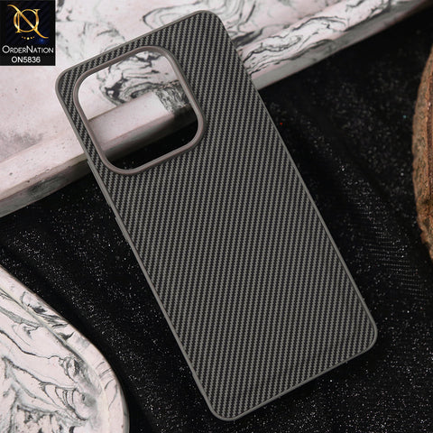 Xiaomi Redmi Note 13 Cover - Gray -  New Deluxe High Quality Matte Soft Tpu Carbon Fiber Texture Case