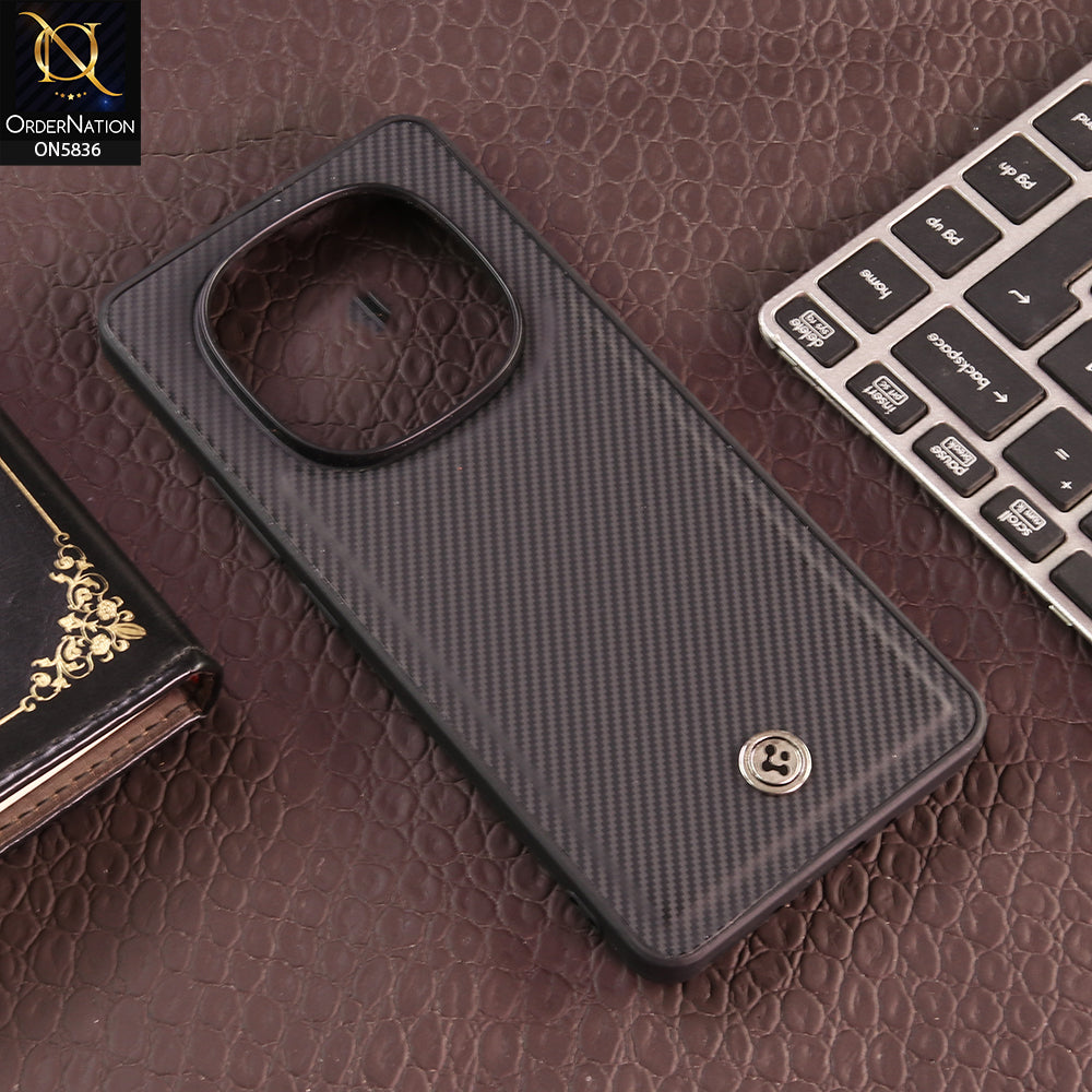 Xiaomi Redmi Note 14 Pro 4G Cover -Black - New Deluxe High Quality Matte Soft Tpu Carbon Fiber Texture Case
