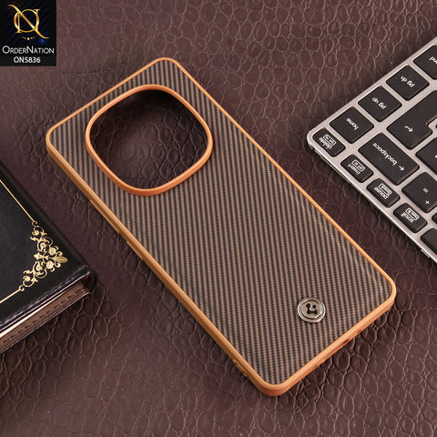 Xiaomi Redmi Note 14 Pro 4G Cover -Brown - New Deluxe High Quality Matte Soft Tpu Carbon Fiber Texture Case