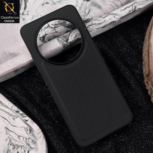 Oppo Reno 12F Cover - Black -  New Deluxe High Quality Matte Soft Tpu Carbon Fiber Texture Case