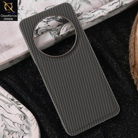 Oppo Reno 12F Cover - Gray -  New Deluxe High Quality Matte Soft Tpu Carbon Fiber Texture Case