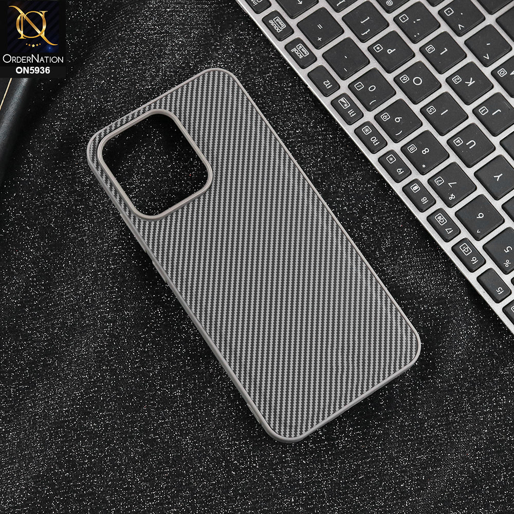 Oppo Reno 14F- Gray - New Deluxe High Quality Matte Soft Tpu Carbon Fiber Texture Case