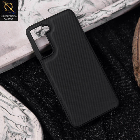 Samsung Galaxy S21 5G Cover - Black -  New Deluxe High Quality Matte Soft Tpu Carbon Fiber Texture Case