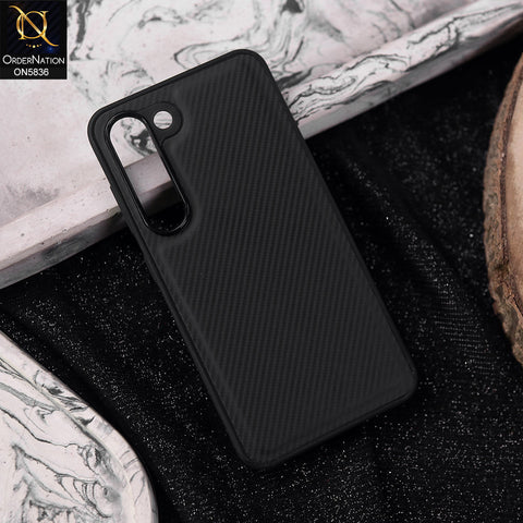 Samsung Galaxy S23 5G Cover - Black -  New Deluxe High Quality Matte Soft Tpu Carbon Fiber Texture Case