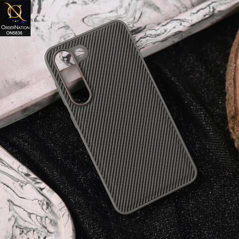 Samsung Galaxy S23 5G Cover - Gray -  New Deluxe High Quality Matte Soft Tpu Carbon Fiber Texture Case