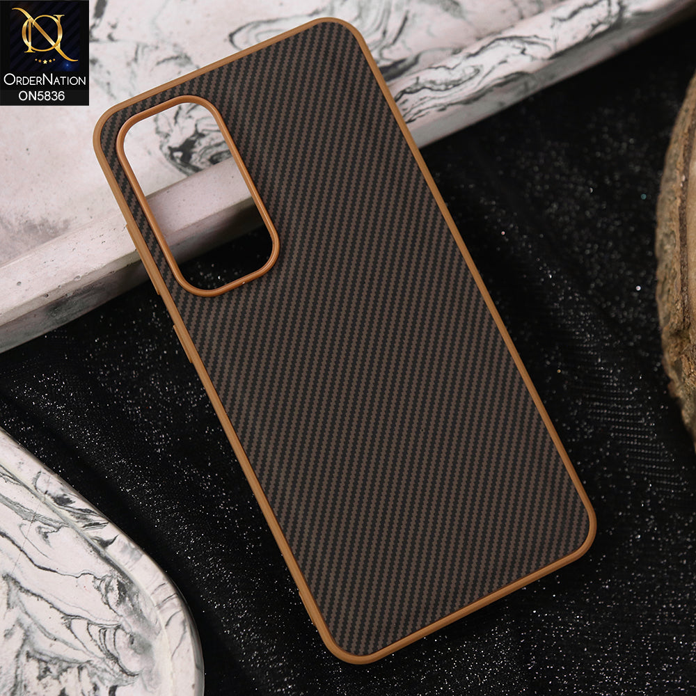Samsung Galaxy S24 FE Cover - Brown -  New Deluxe High Quality Matte Soft Tpu Carbon Fiber Texture Case