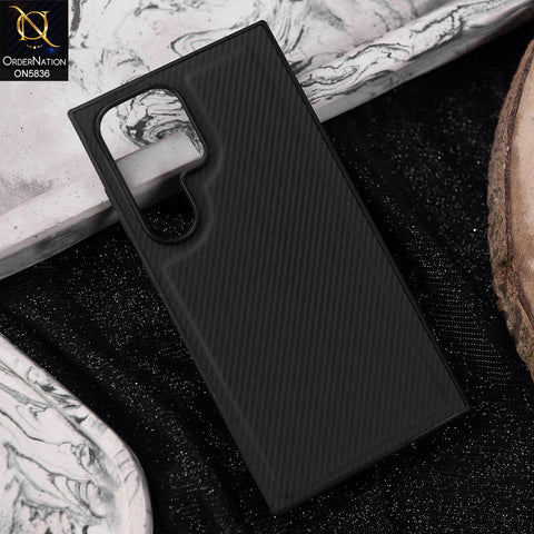 Samsung Galaxy S24 Ultra Cover - Black -  New Deluxe High Quality Matte Soft Tpu Carbon Fiber Texture Case