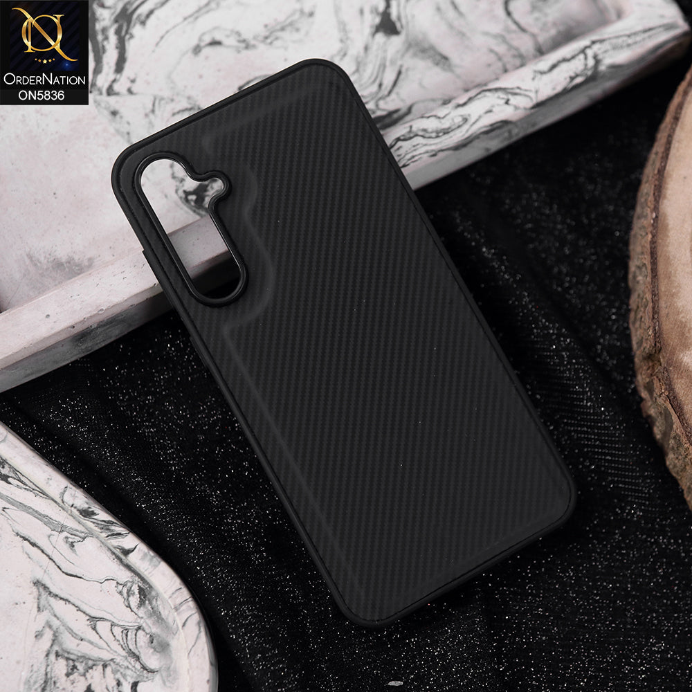 Samsung Galaxy A15 4G Cover - Black -  New Deluxe High Quality Matte Soft Tpu Carbon Fiber Texture Case