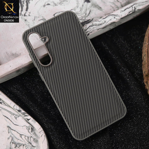Samsung Galaxy A15 4G Cover - Gray -  New Deluxe High Quality Matte Soft Tpu Carbon Fiber Texture Case