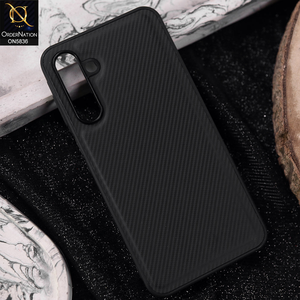 Samsung Galaxy A16 Cover - Black -  New Deluxe High Quality Matte Soft Tpu Carbon Fiber Texture Case