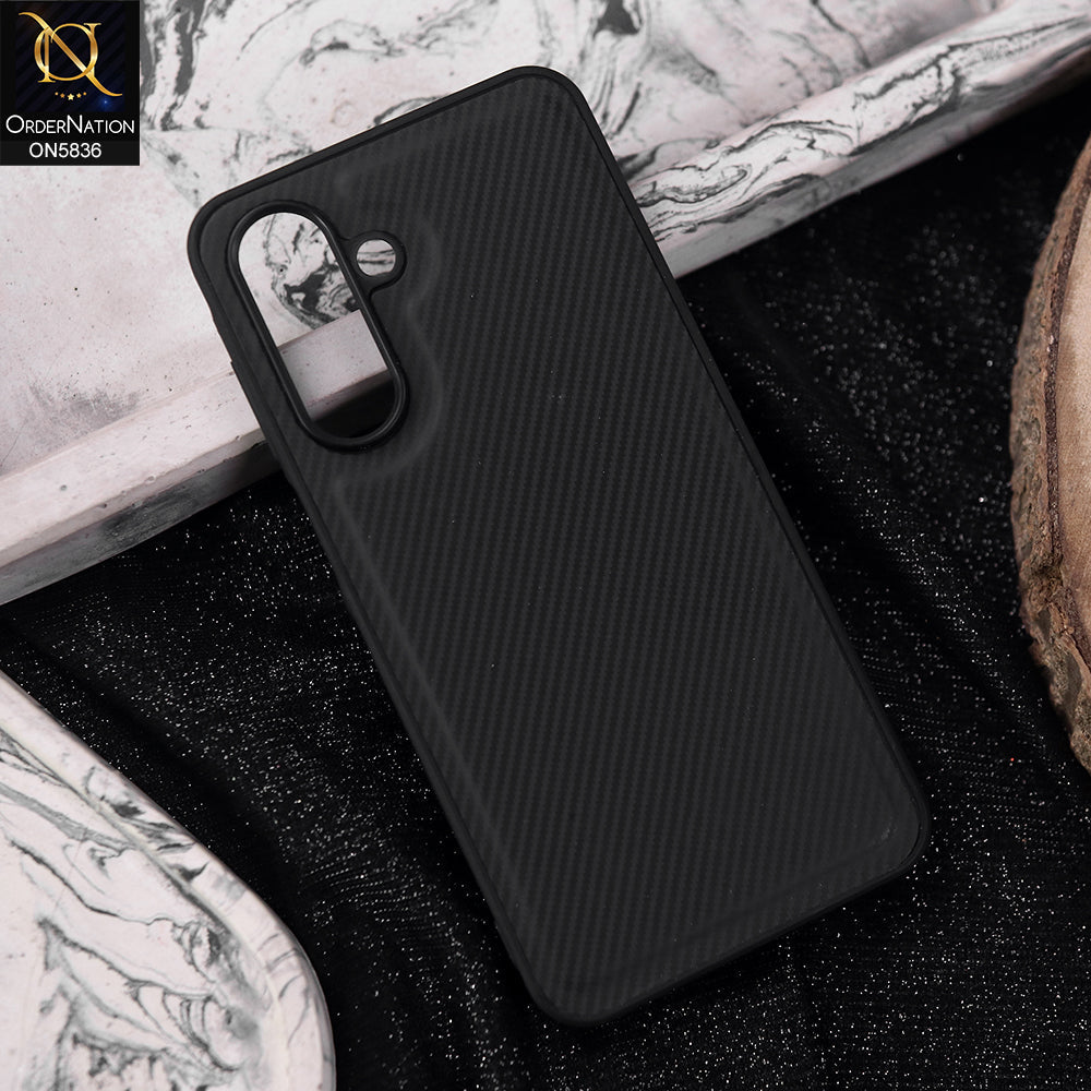Samsung Galaxy A26 Cover - Black -  New Deluxe High Quality Matte Soft Tpu Carbon Fiber Texture Case