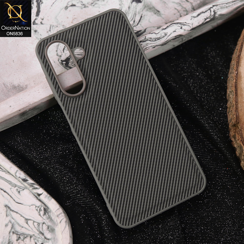 Samsung Galaxy A17 Cover - Gray -  New Deluxe High Quality Matte Soft Tpu Carbon Fiber Texture Case
