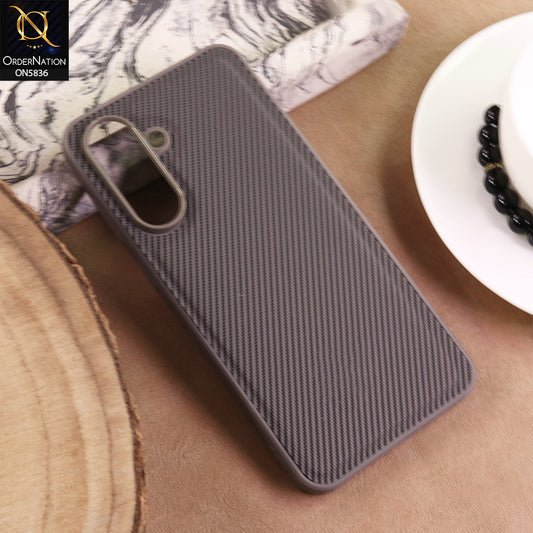 Samsung Galaxy A37 Cover  - Gray - New Deluxe High Quality Matte Soft Tpu Carbon Fiber Texture Case