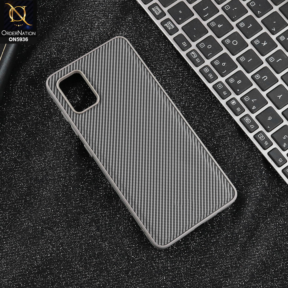 Samsung Galaxy A51- Gray - New Deluxe High Quality Matte Soft Tpu Carbon Fiber Texture Case