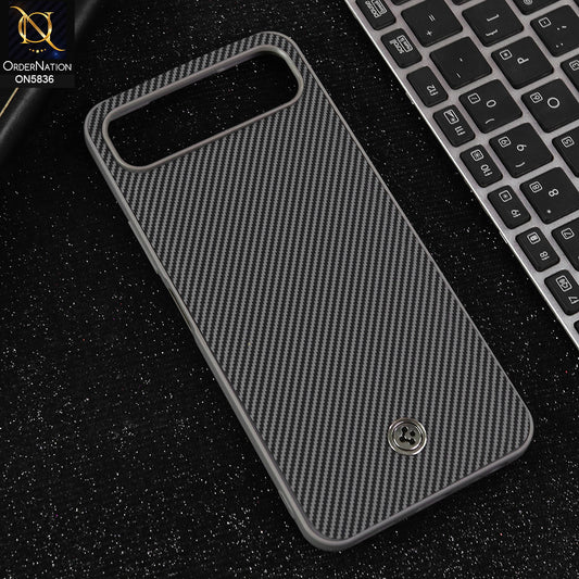 Infinix Smart 10 Plus Cover - Gray  - New Deluxe High Quality Matte Soft Tpu Carbon Fiber Texture Case