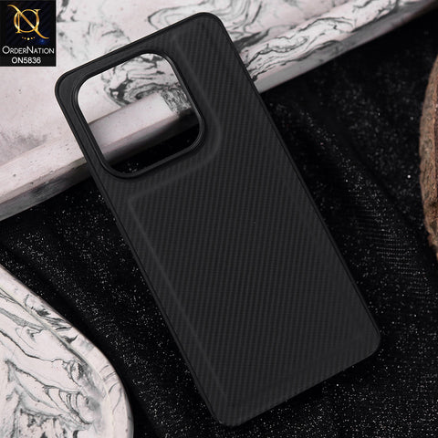 Tecno Pop 8 Cover - Black -  New Deluxe High Quality Matte Soft Tpu Carbon Fiber Texture Case