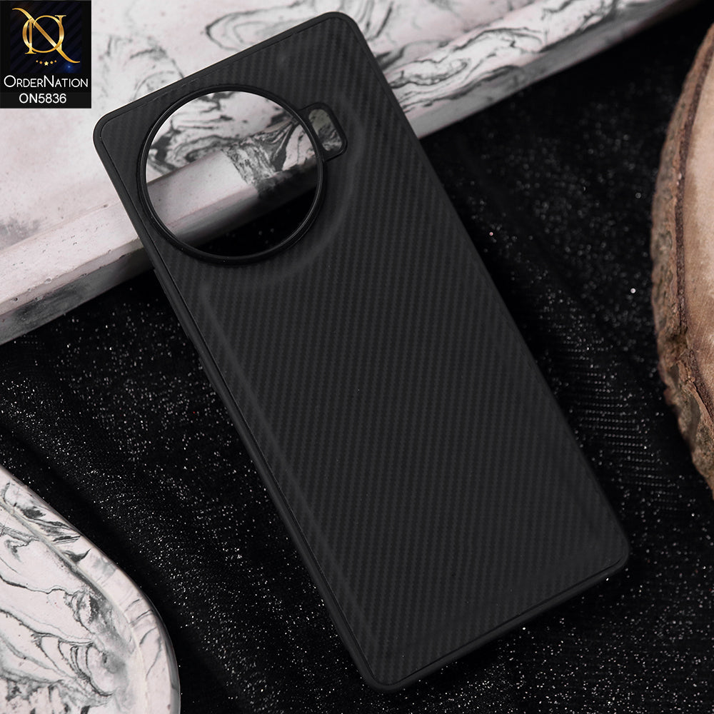 Tecno Spark 20 Pro Plus Cover - Black -  New Deluxe High Quality Matte Soft Tpu Carbon Fiber Texture Case