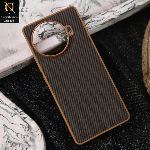 Tecno Spark 20 Pro Plus Cover - Brown -  New Deluxe High Quality Matte Soft Tpu Carbon Fiber Texture Case
