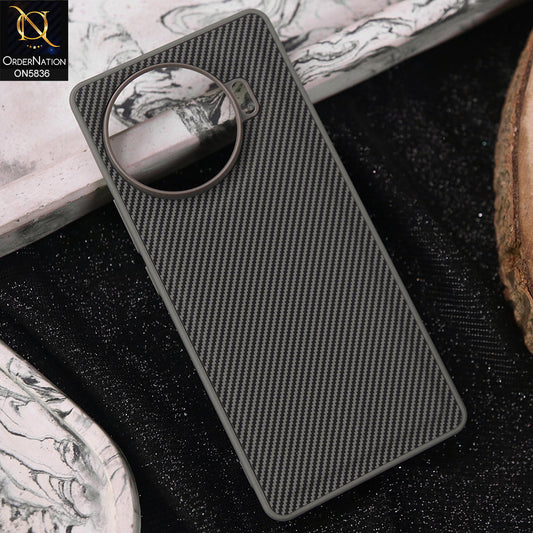 Tecno Spark 20 Pro Plus Cover - Gray -  New Deluxe High Quality Matte Soft Tpu Carbon Fiber Texture Case