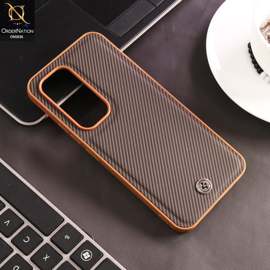 Tecno Spark 40 Pro Cover - Brown - New Deluxe High Quality Matte Soft Tpu Carbon Fiber Texture Case
