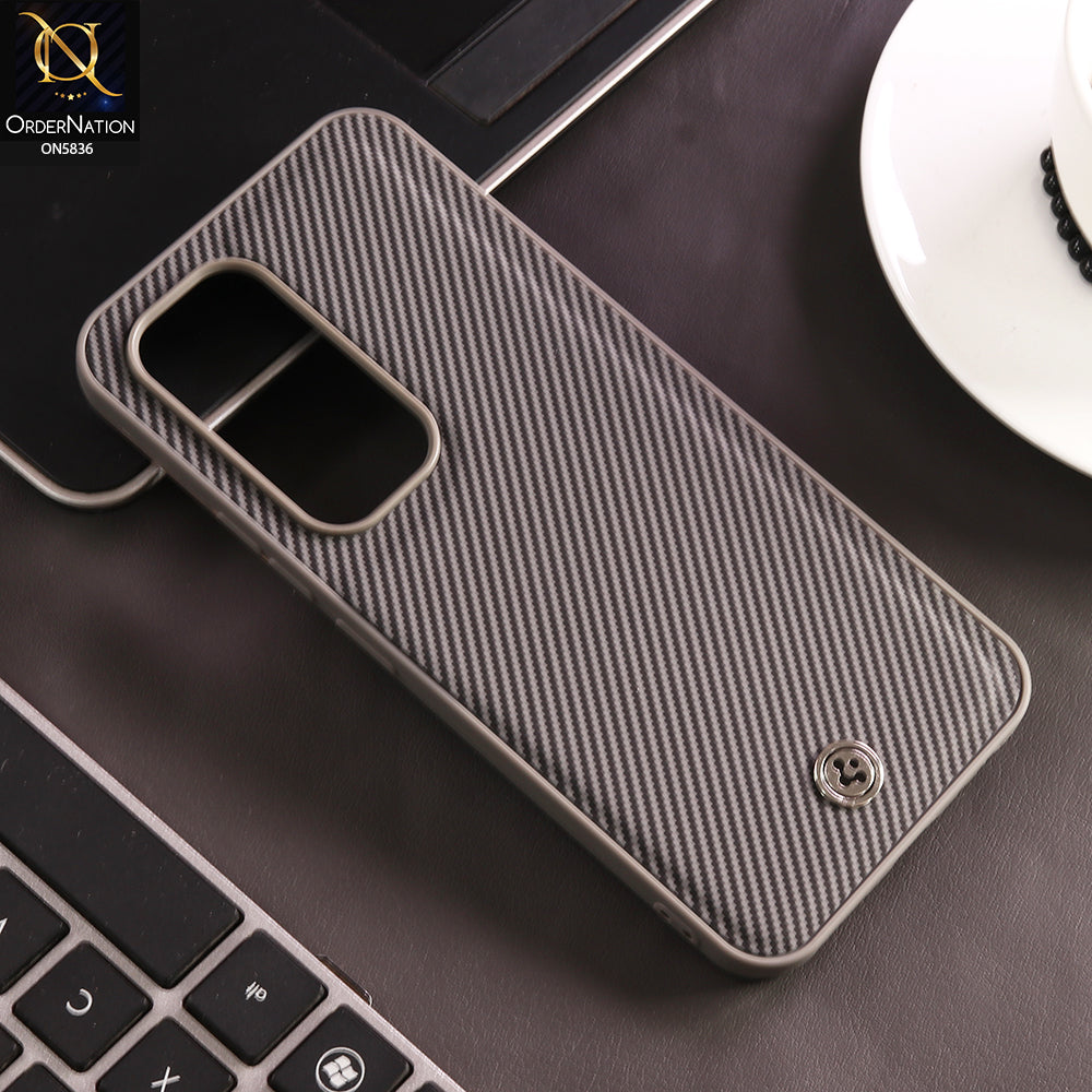 Tecno Spark 40 Pro Cover - Gray - New Deluxe High Quality Matte Soft Tpu Carbon Fiber Texture Case