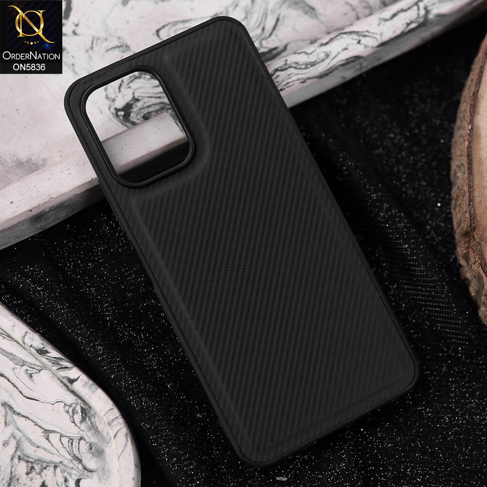 Tecno Pop 10 Cover - Black -  New Deluxe High Quality Matte Soft Tpu Carbon Fiber Texture Case