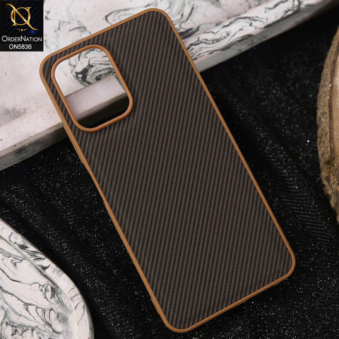 Tecno Pop 10 Cover - Brown -  New Deluxe High Quality Matte Soft Tpu Carbon Fiber Texture Case