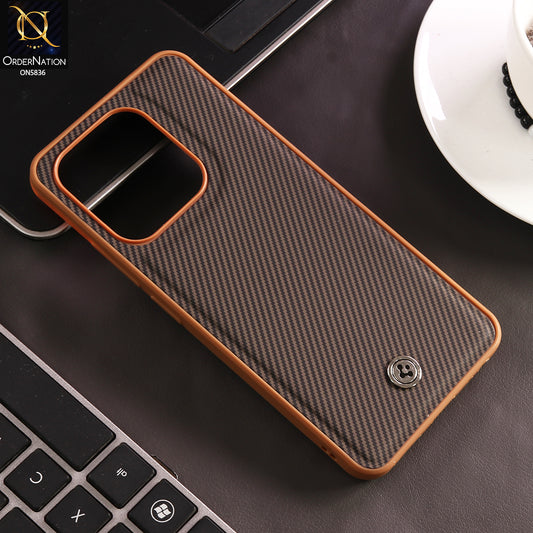 Tecno Spark Go 2023 Cover - Brown - New Deluxe High Quality Matte Soft Tpu Carbon Fiber Texture Case