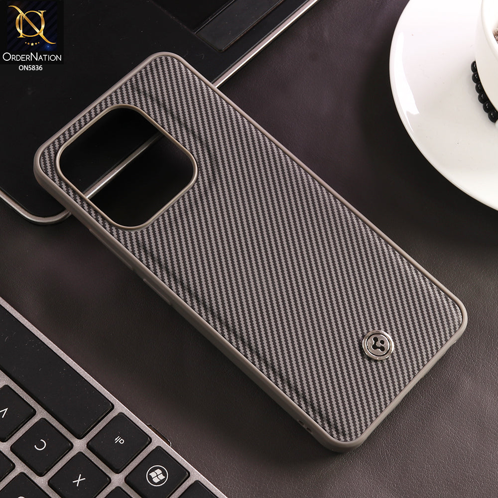 Infinix Smart 7 HD Cover - Gray - New Deluxe High Quality Matte Soft Tpu Carbon Fiber Texture Case