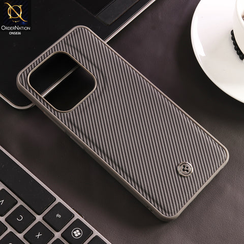 Infinix Smart 7 HD Cover - Gray - New Deluxe High Quality Matte Soft Tpu Carbon Fiber Texture Case