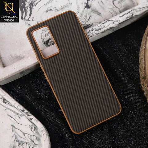 Vivo V23e 5G Cover - Brown -  New Deluxe High Quality Matte Soft Tpu Carbon Fiber Texture Case